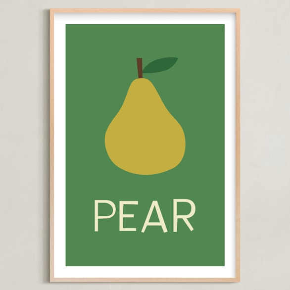 "fruit III" - Art Print in Green by Ellen Schlegelmilch - Framed