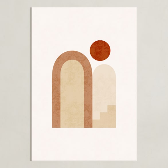 "Rustic Geometry 2" - Art Print in Terracotta by Iveta Angelova - Unframed