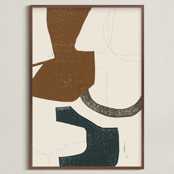 "Color Me Pretty I" - Art Print in Terracotta by Maja Cunningham - Framed