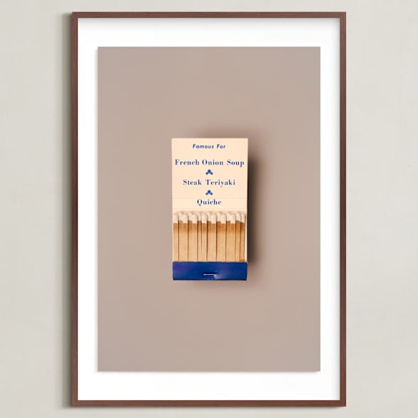 "Famous Food Blue" - Art Print in French Onion Blue by Andrew McClintock - Framed