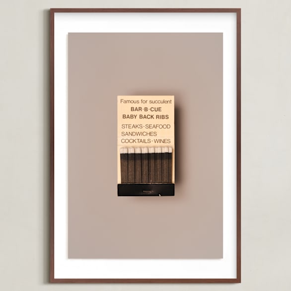 "Famous Food Black" - Art Print in Barbeque Black by Andrew McClintock - Framed