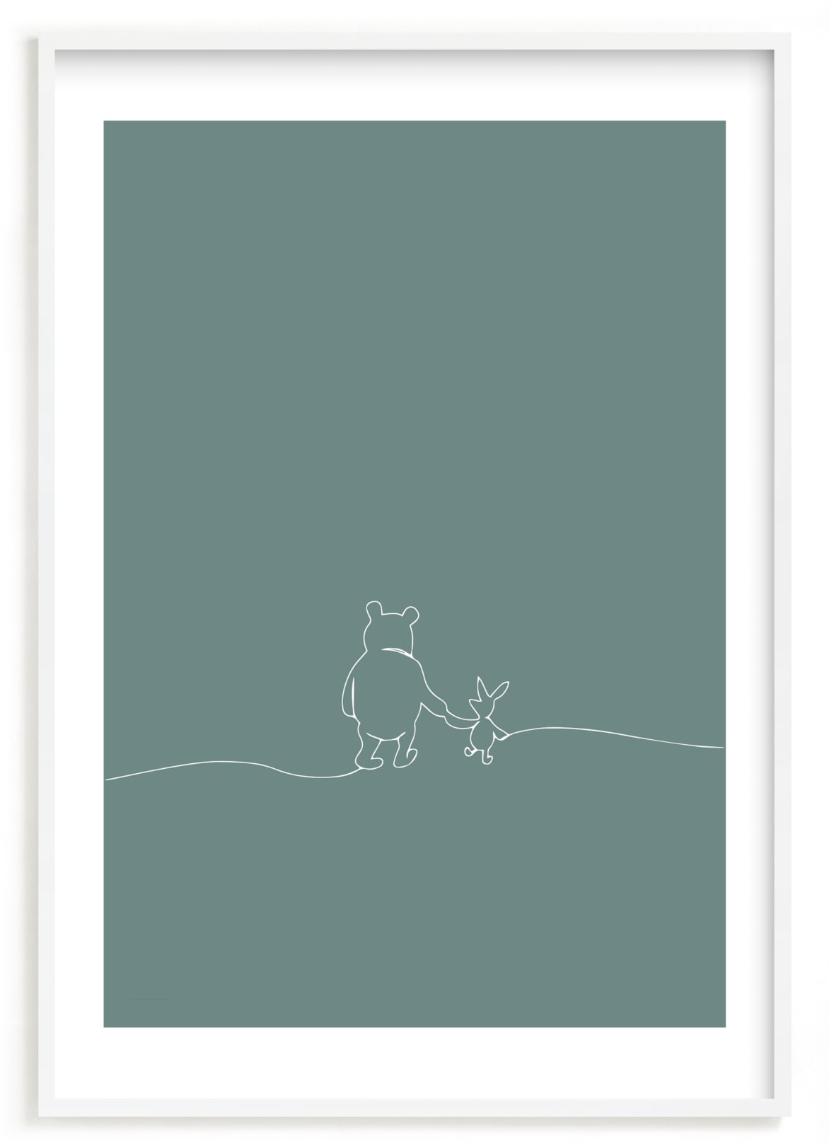 "A Simple Stroll | Winnie The Pooh" - Limited Edition Art Print by Britt Mills in beautiful frame options and a variety of sizes.