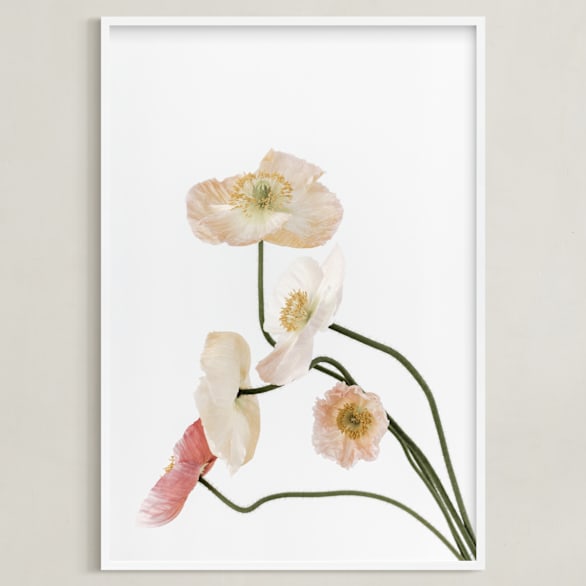 "Poppies II" - Art Print in Stem by Blustery August - Framed