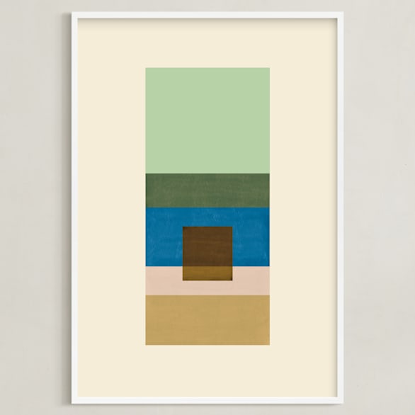 "Horizon" - Art Print in Moss by Baumbirdy - Framed