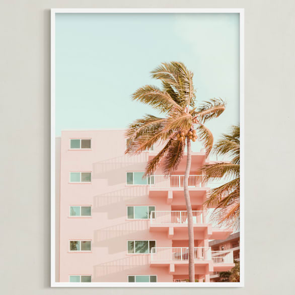 "Pastel Holidays" - Art Print in Peach Pearl by Rega - Framed