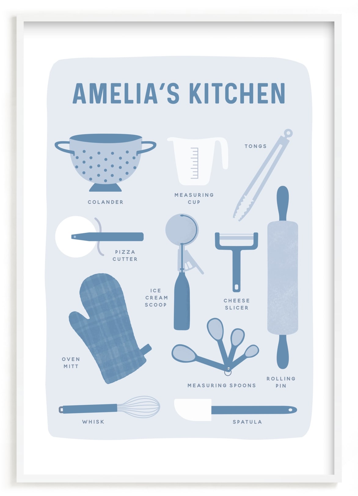 "Kitchenware" - Custom Open Edition Children's Art Print by Dawn Pope in beautiful frame options and a variety of sizes.