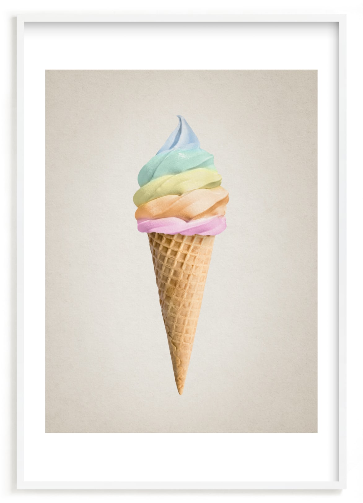 "Rainbow Ice Cream" by Paola Benenati in beautiful frame options and a variety of sizes.