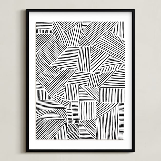 "Criss Cross" - Art Print in Midnight by raven erebus - Framed