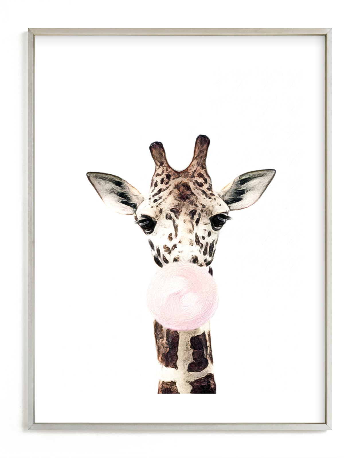 "Bubblegum Animals: Giraffe" - Art Print by Maja Cunningham in beautiful frame options and a variety of sizes.