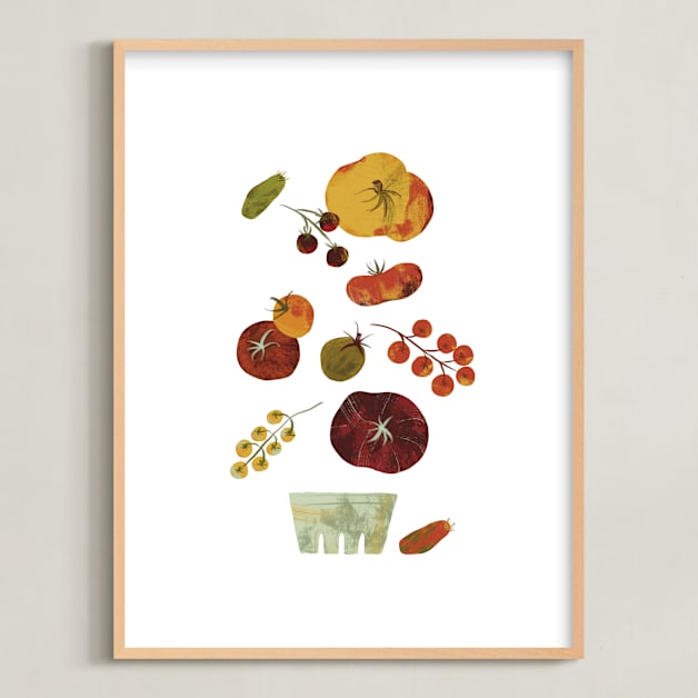 "Tomato Season" - Art Print in Green Zebra by Kayla King - Framed