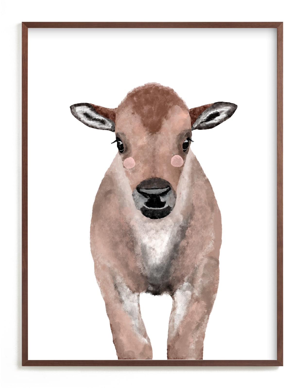 "Baby Animal Bison" - Art Print by Cass Loh in beautiful frame options and a variety of sizes.