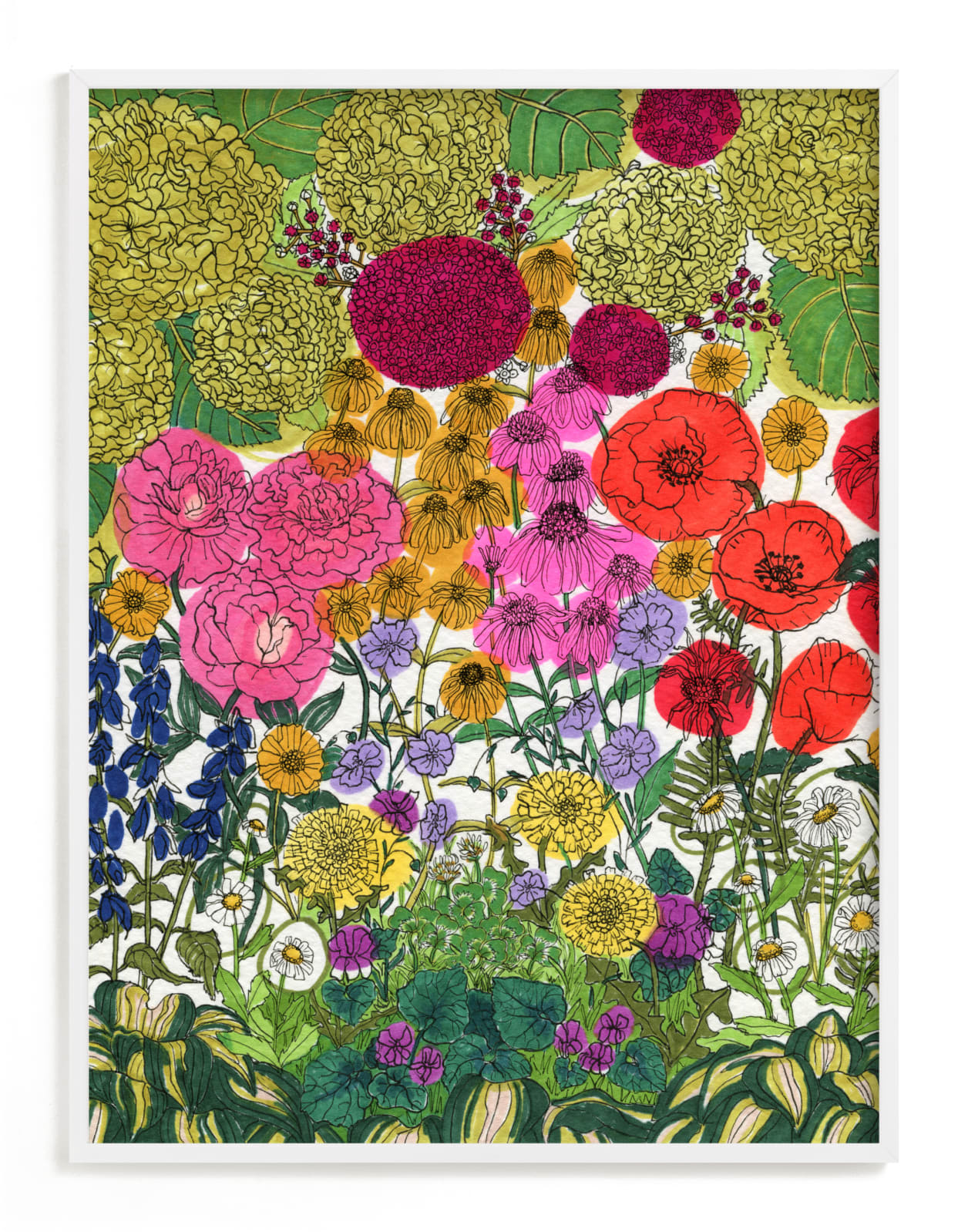 "Flower Hour" - Limited Edition Art Print by Janie Allen in beautiful frame options and a variety of sizes.