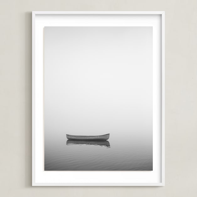 "Solitude In Fog II" - Art Print in Grey Sea by Jennifer Morrow - Framed