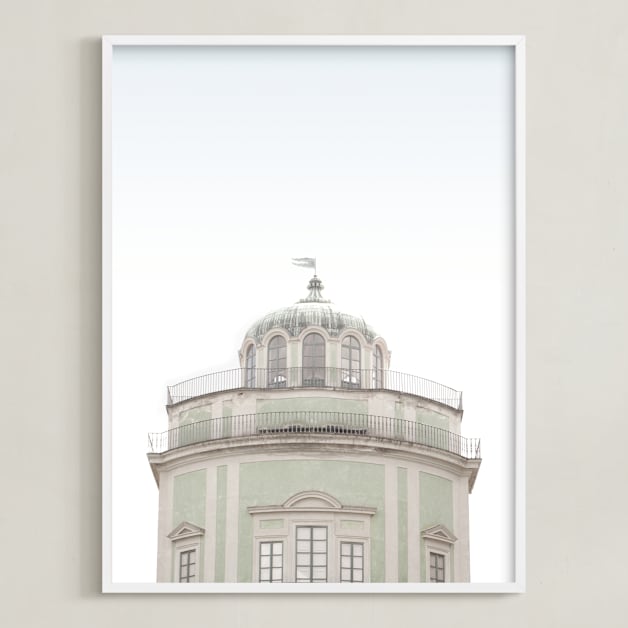 "Castle in the Sky" - Art Print in Mint by Laura Bercovich - Framed