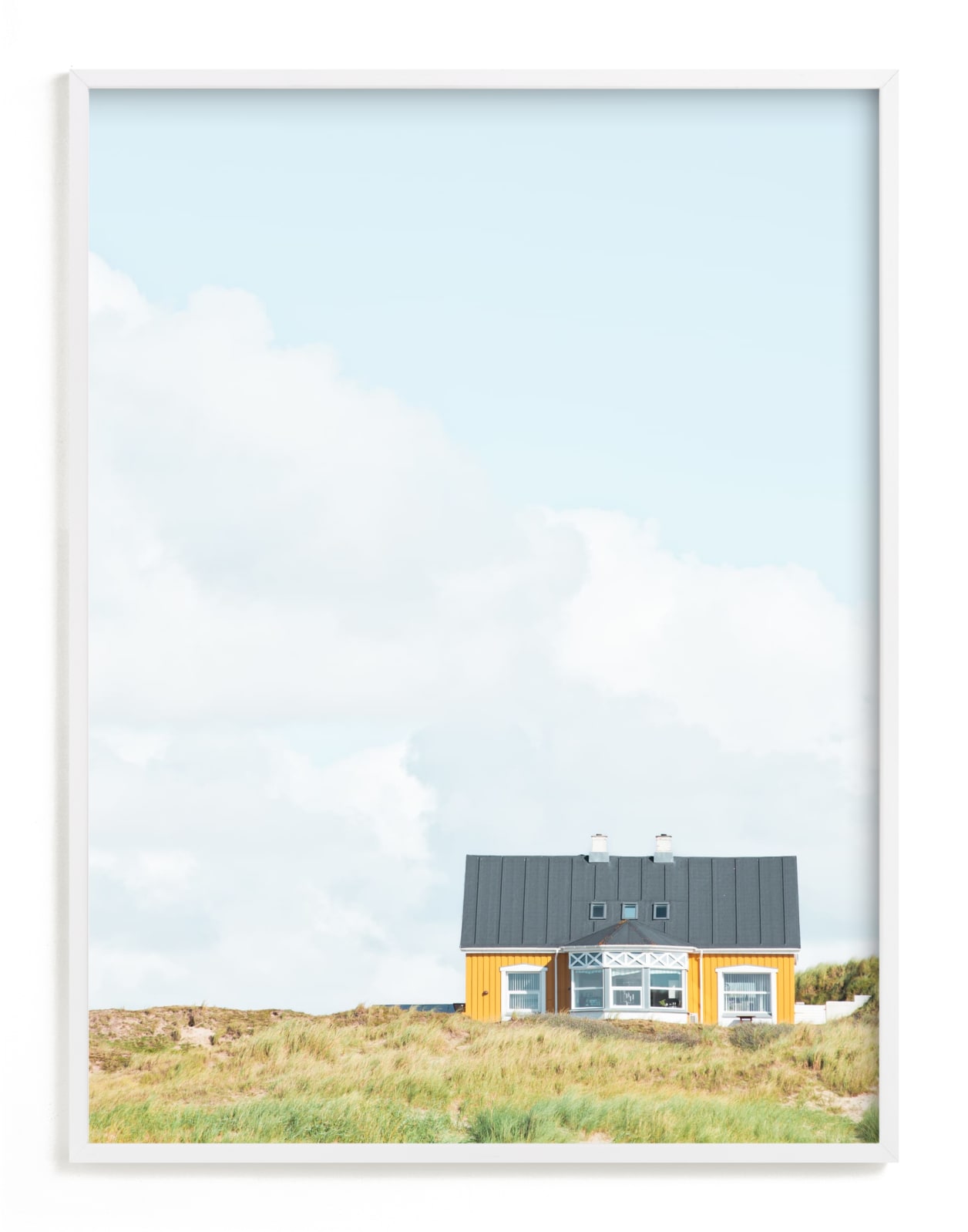 "Yellow House At The Hill" - Limited Edition Art Print by Alexandra Feo in beautiful frame options and a variety of sizes.