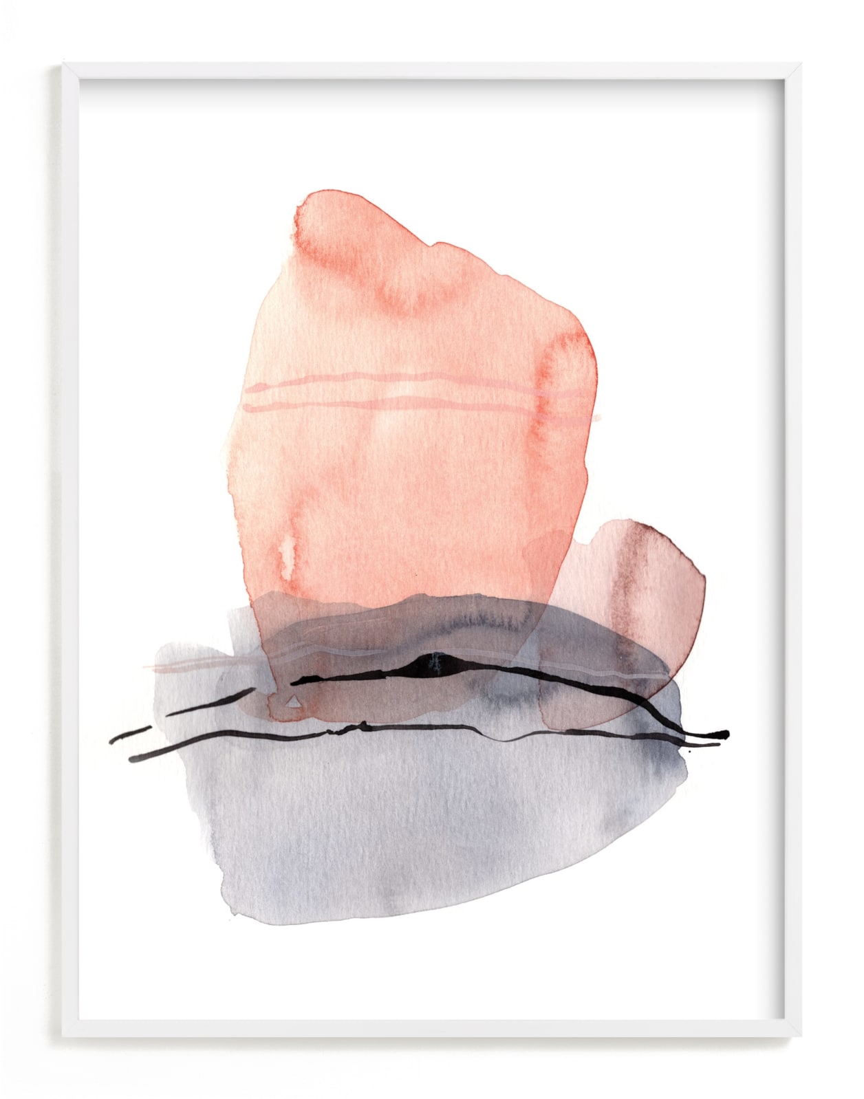 "Cloud Nine" - Art Print in Dusty peach by Svitlana Martynjuk - Framed