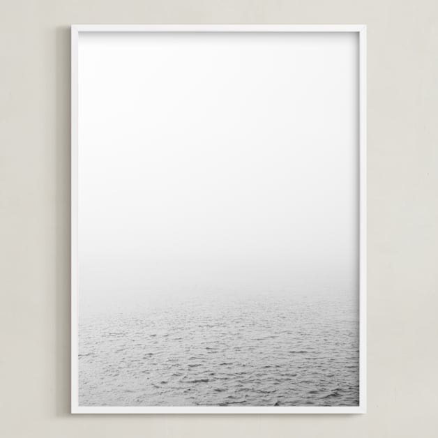 "Breathe" - Art Print in Fog Grey by Emily Denis - Framed