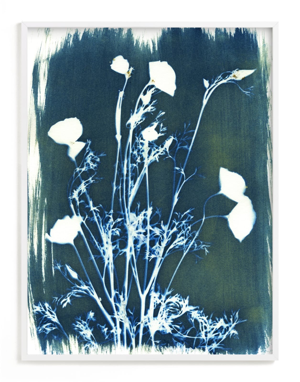 "Golden Blue Poppies" - Art Print by raven erebus in beautiful frame options and a variety of sizes.