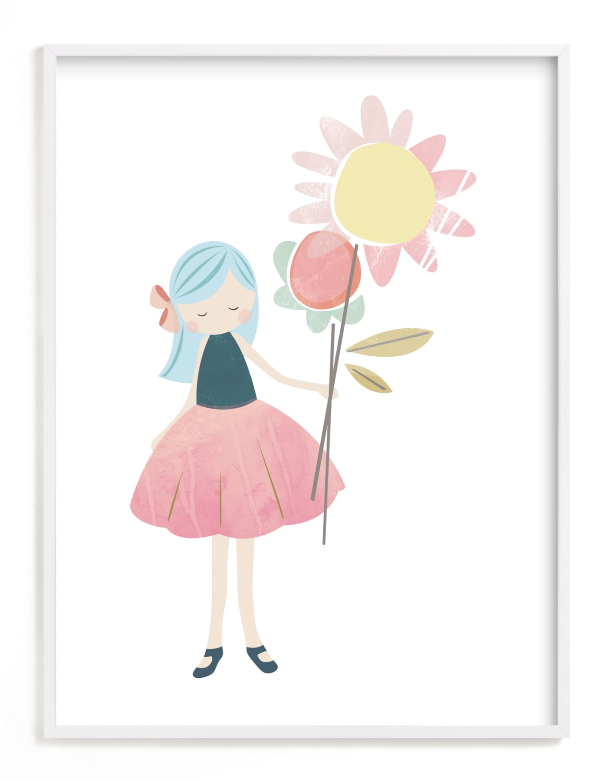 "Flower Girl" - Art Print by peetie design in beautiful frame options and a variety of sizes.