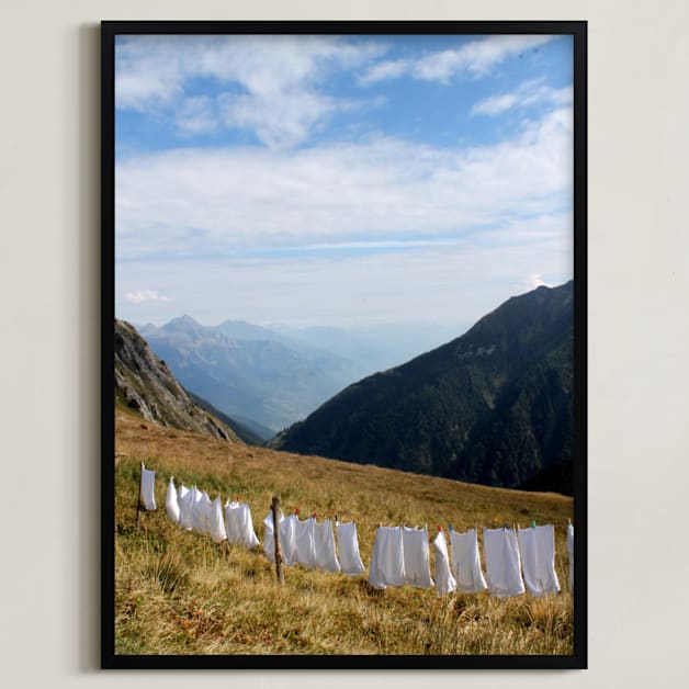 "Laundry Day #2" - Art Print in Alpine Blue Sky by CJ Kurtzman Photography - Framed