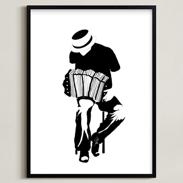 "San Telmo" - Art Print in Black by Cecilia La Mela - Framed