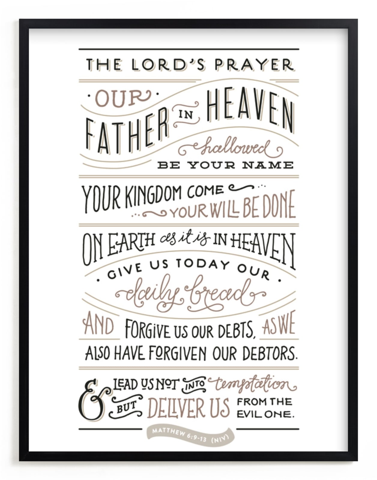 "The Lord's Prayer" - Art Print by Jennifer Wick in beautiful frame options and a variety of sizes.