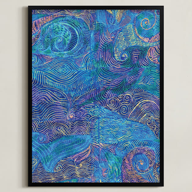 "Pastel Seas" - Art Print in Oceanic by Kanika Mathur - Framed