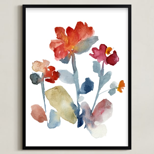 "Nouveau Boheme_Japanese garden IV" - Art Print in Persimmon by Kiana Lee - Framed