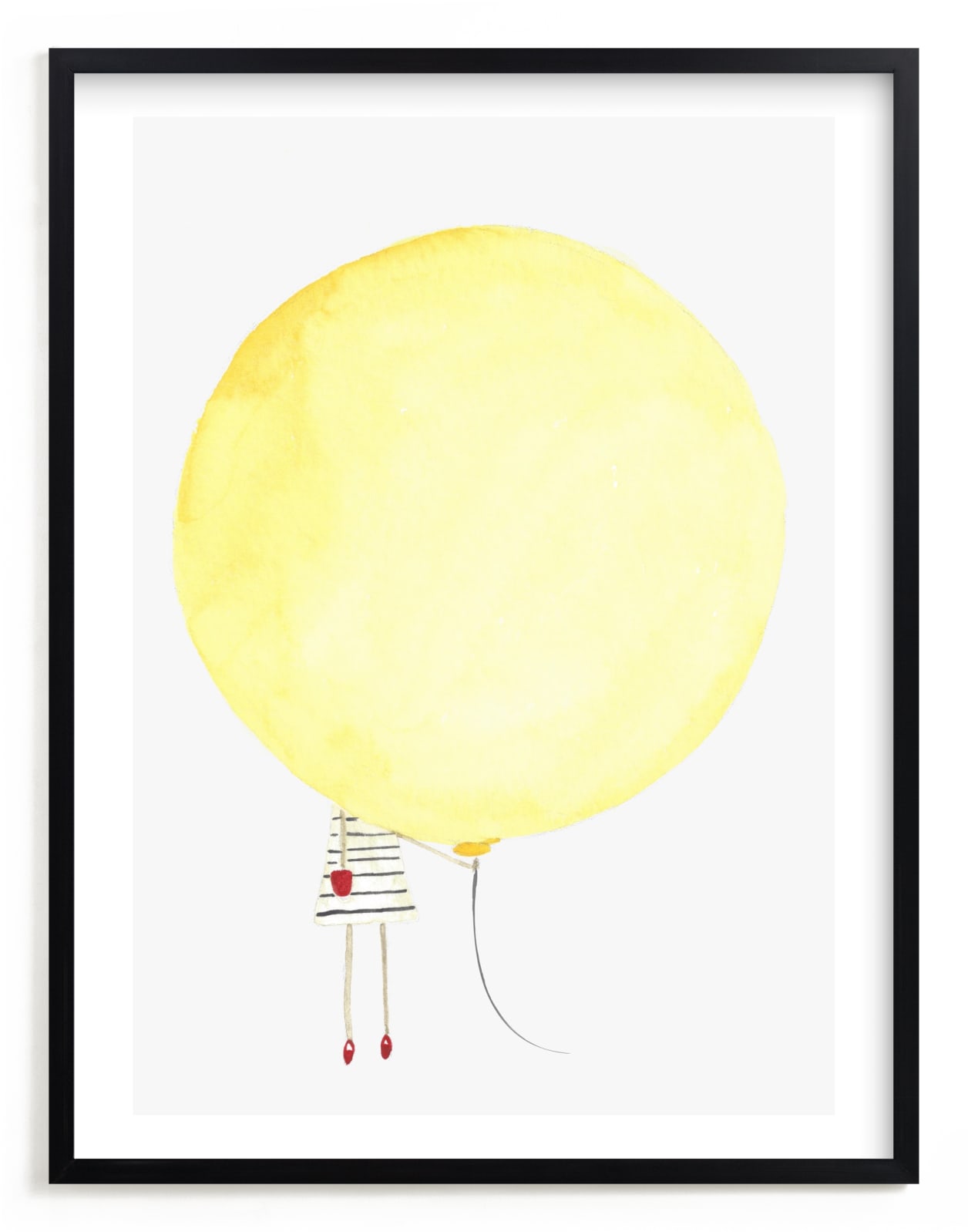 "The Girl and the Giant Balloon" - Art Print by Monica Loos in beautiful frame options and a variety of sizes.
