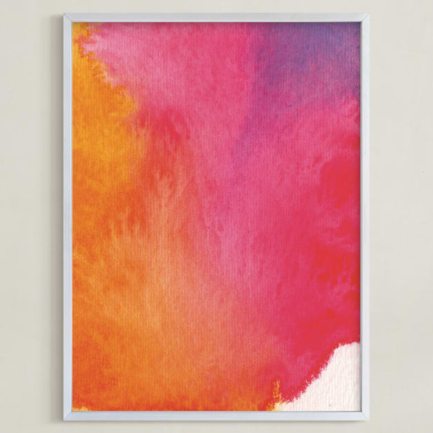 "Rainbow" - Art Print in Raspberry Rose by Artsy Canvas Girl Designs - Framed