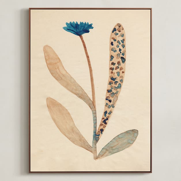 "Dream Garden Blooms 1" - Art Print in Glacier Blue by Alisa Galitsyna - Framed Canvas