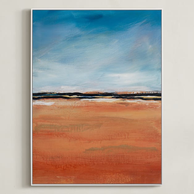 "Under the Sky II" - Art Print in burnt sienna by Leslie Lemberg Studio - Framed Canvas