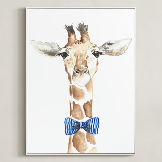 "Dapper Giraffe" - Art Print in Giraffe by Kristin Dills - Framed Canvas