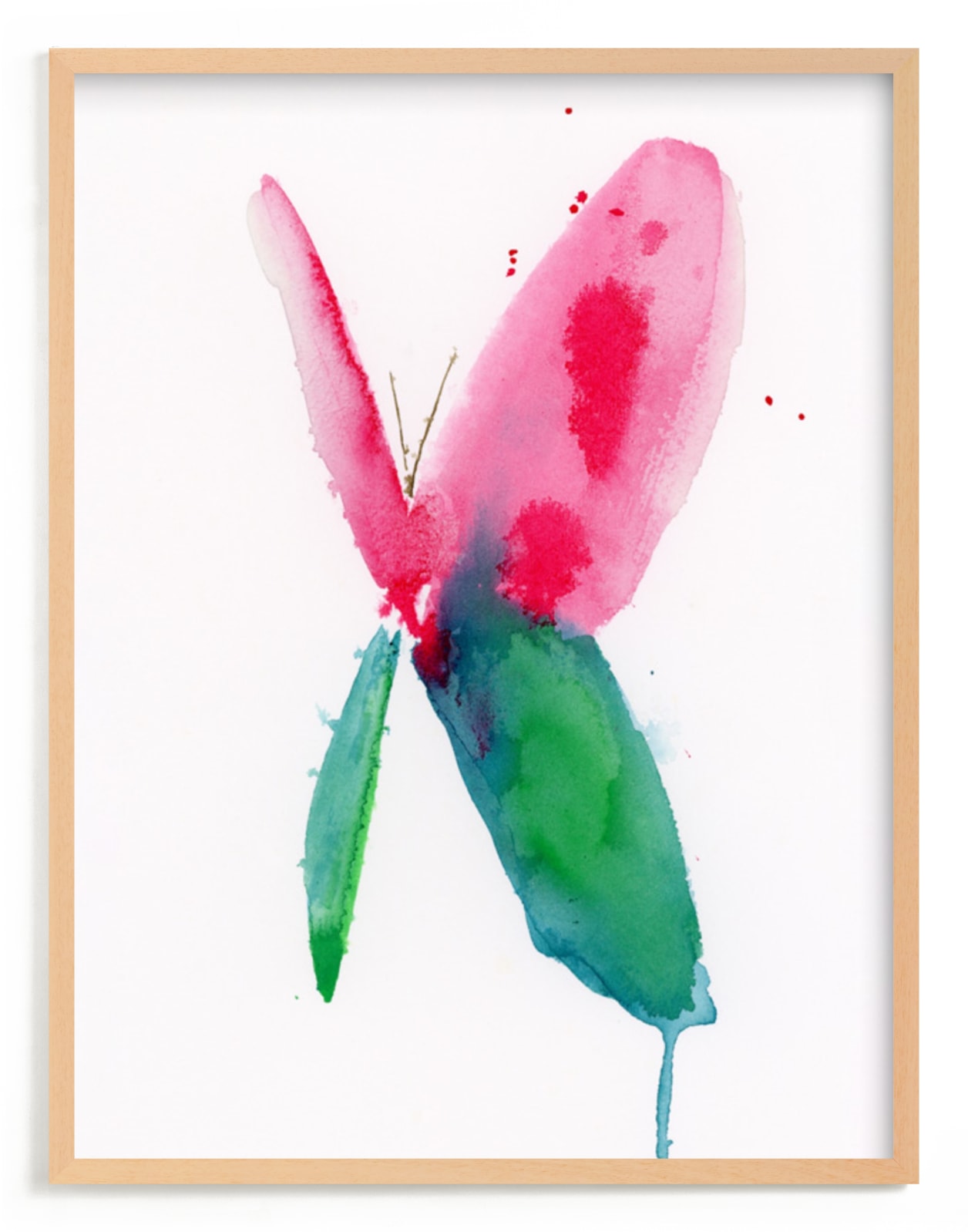"Butterfly Whimsy" - Art Print in Pink by Lindsay Megahed - Framed