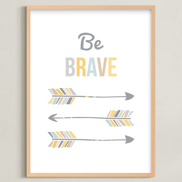 "Brave Little Arrow" - Art Print in Neutral by Kayley Miller - Framed