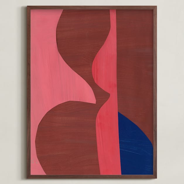 "Dreaming in Blue I" - Art Print in Beautiful Burgundy by cyrille gulassa - Framed