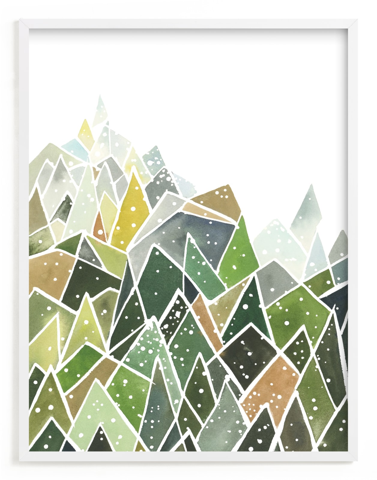 "Landscape of Triangles and Dots" - Limited Edition Art Print by Yao Cheng Design in beautiful frame options and a variety of sizes.