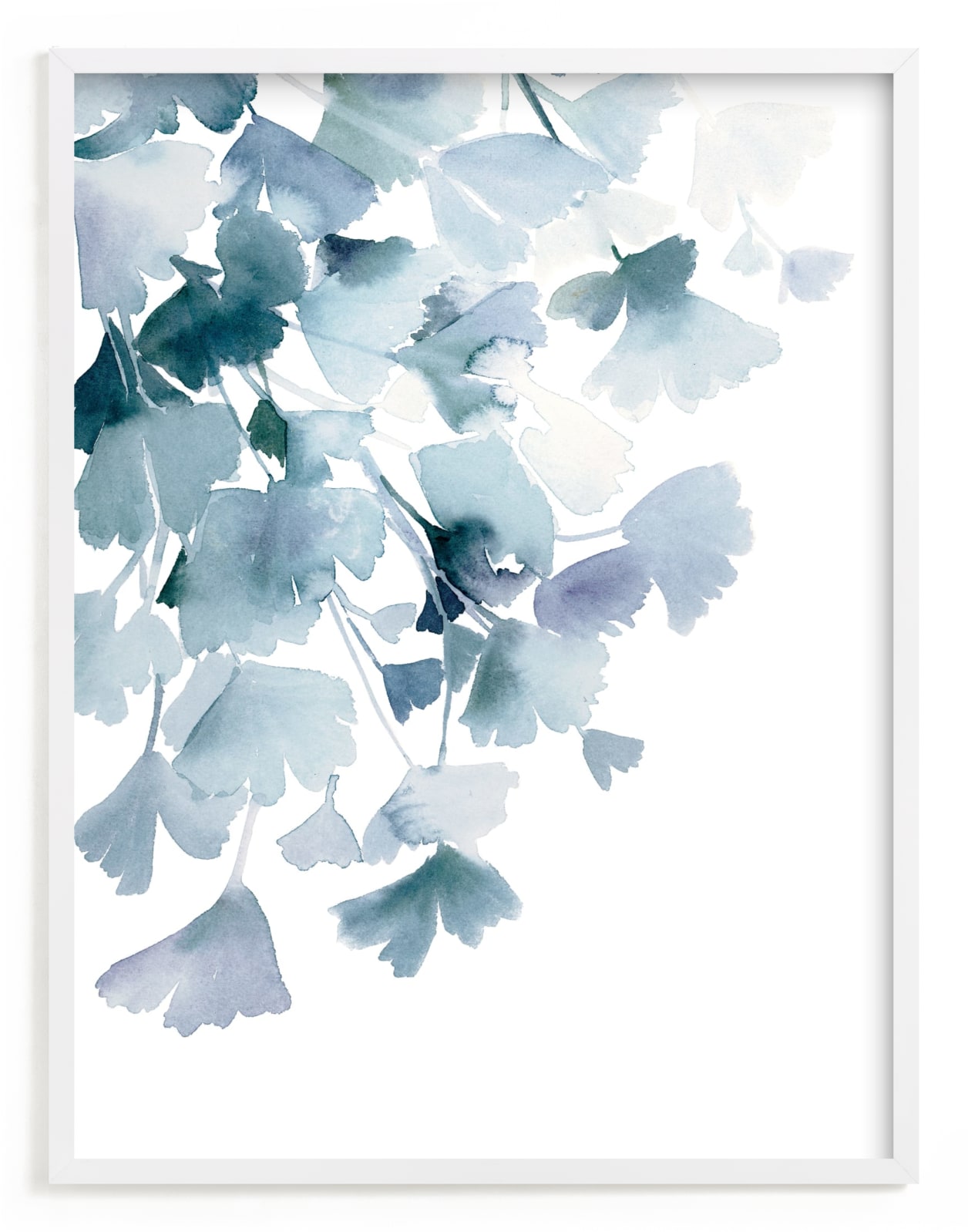 "Blue Ginkgo" - Limited Edition Art Print by Yao Cheng Design in beautiful frame options and a variety of sizes.