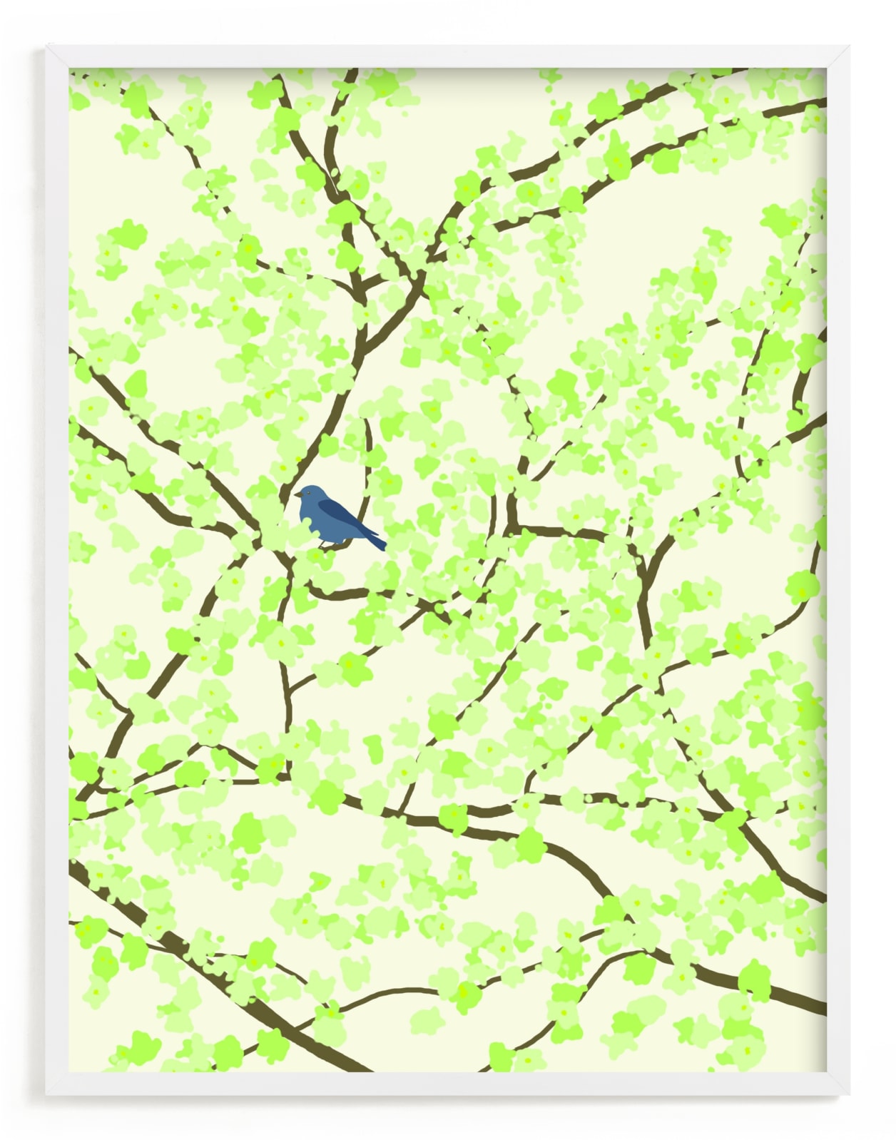 "Plum tree with Birds in Spring" - Limited Edition Art Print by Jorey Hurley in beautiful frame options and a variety of sizes.