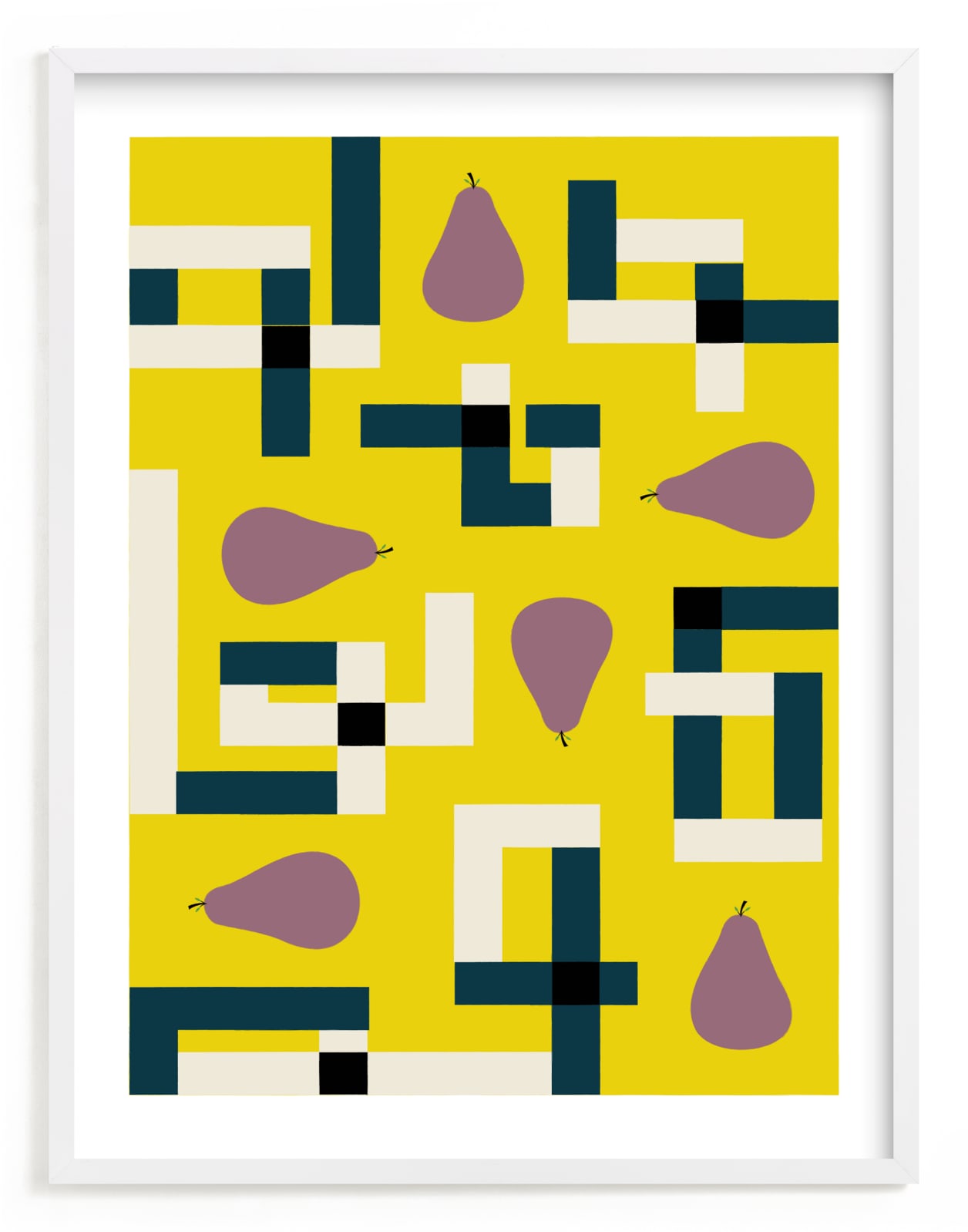 "Plum Puzzle" - Limited Edition Art Print by Morgan Ramberg in beautiful frame options and a variety of sizes.