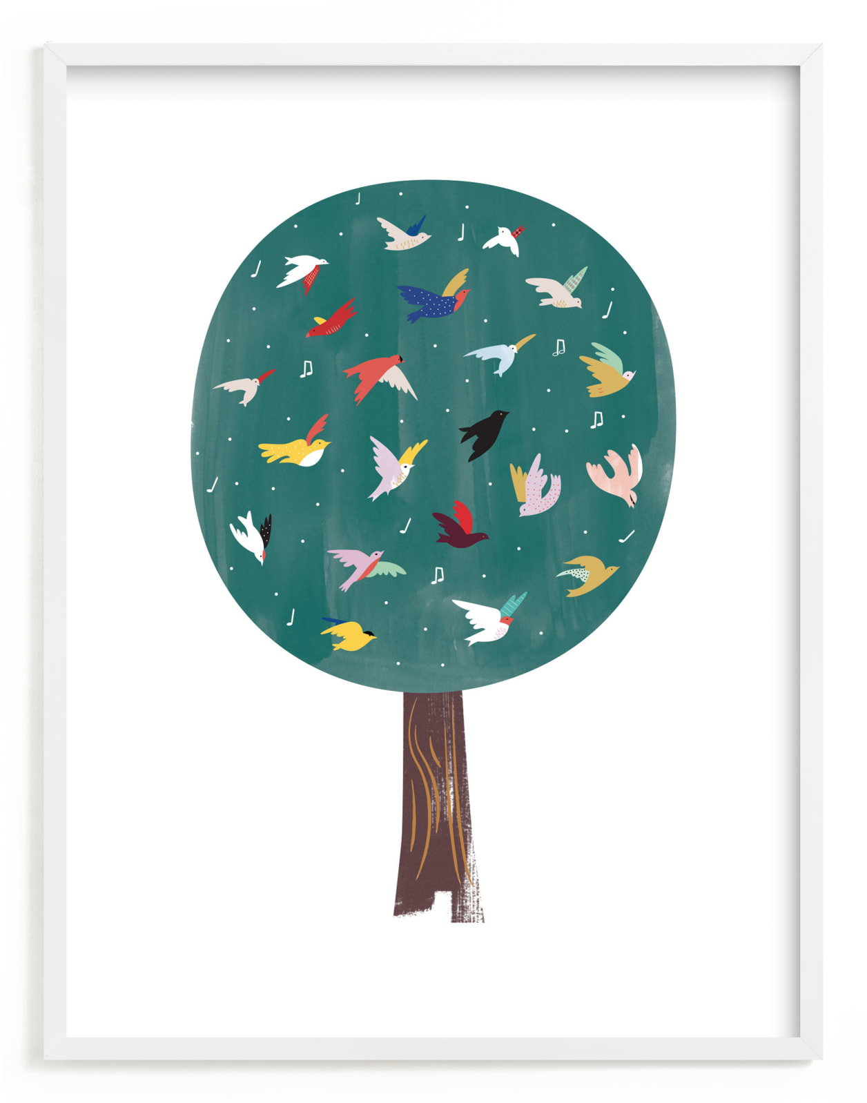 "Lots of Songbirds" - Limited Edition Art Print by Eve Schultz in beautiful frame options and a variety of sizes.