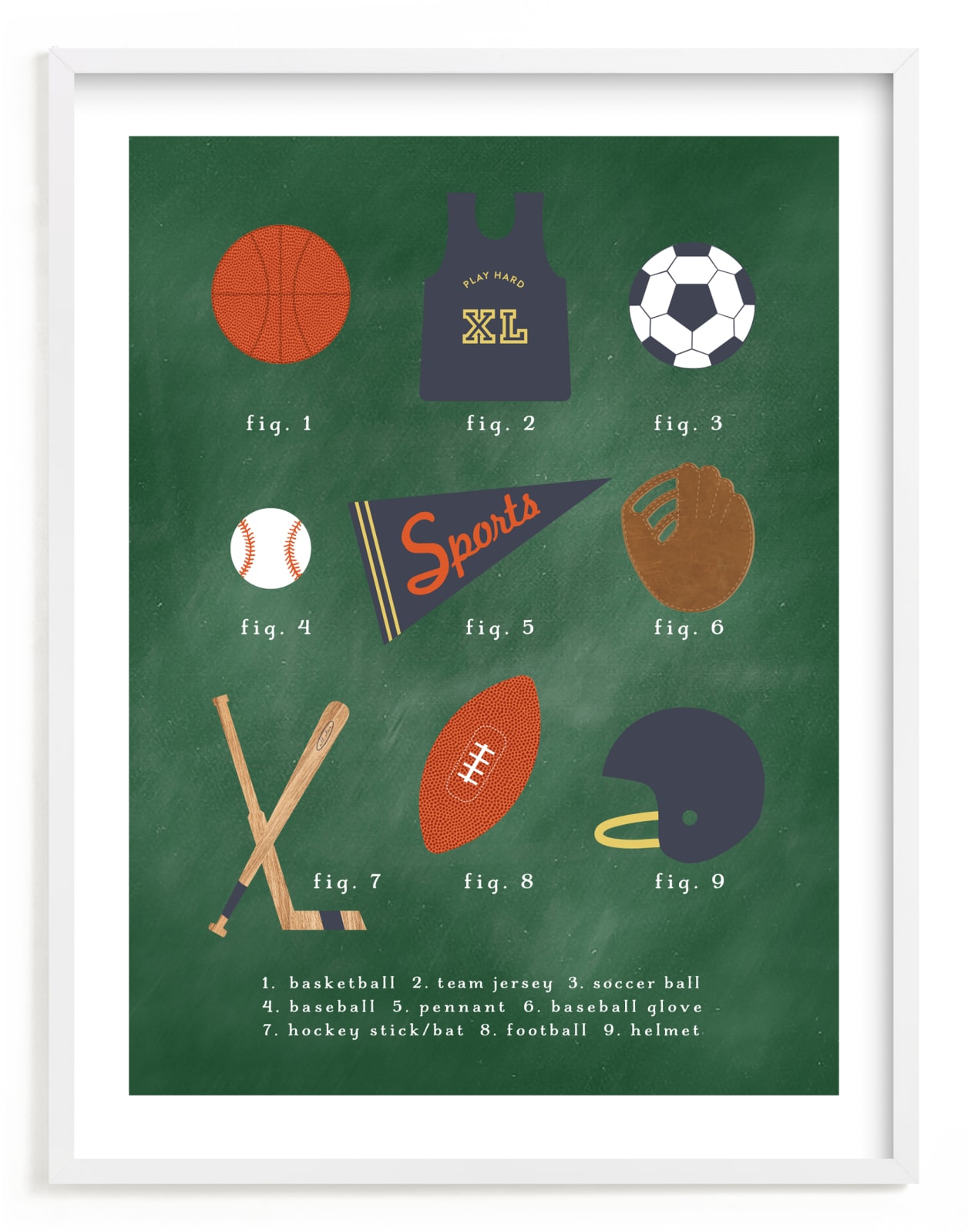 "SPORTS PRIMER" by Susan Brown in beautiful frame options and a variety of sizes.