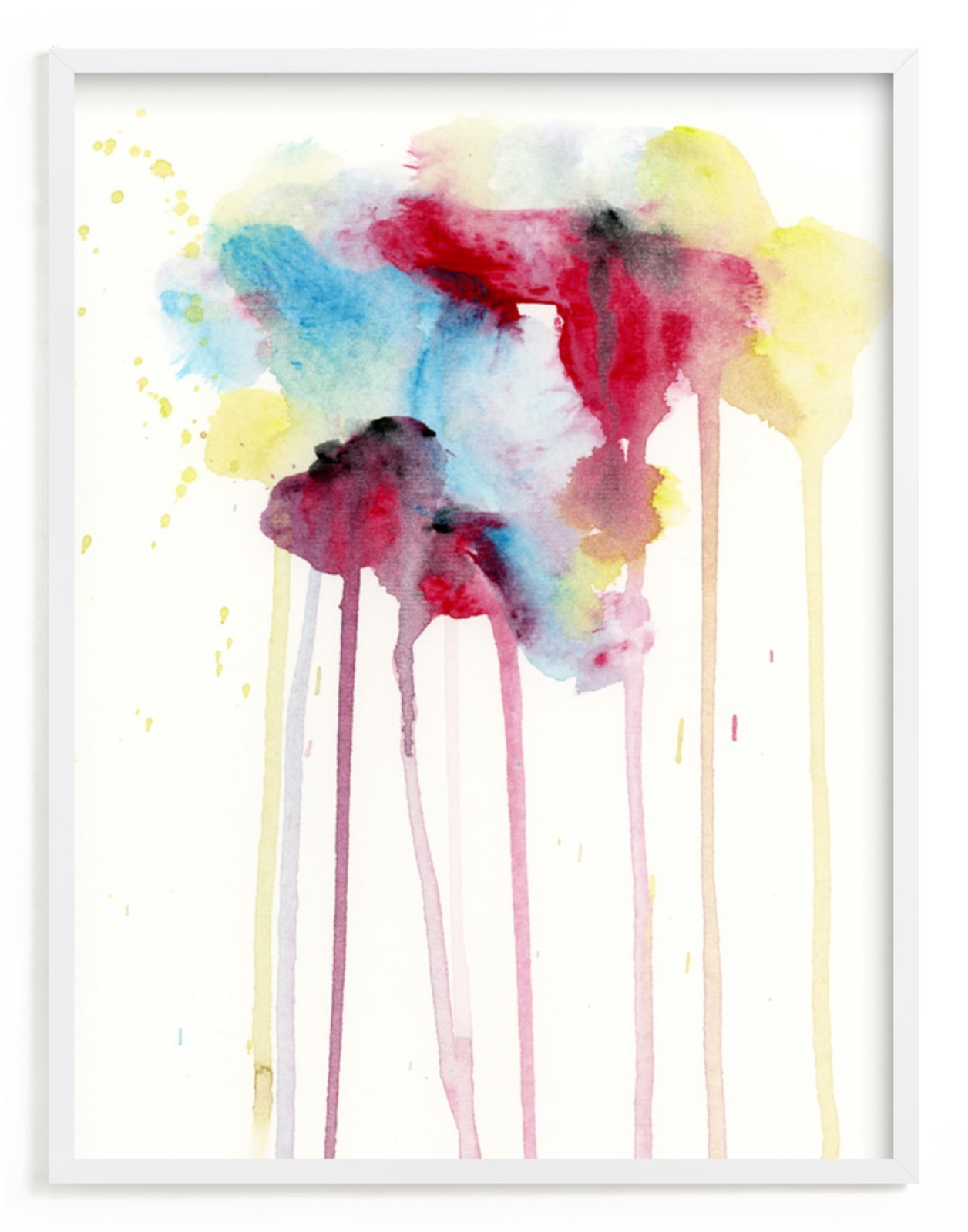 "Color Burst" - Art Print in Cherry Red by Lindsay Megahed - Framed