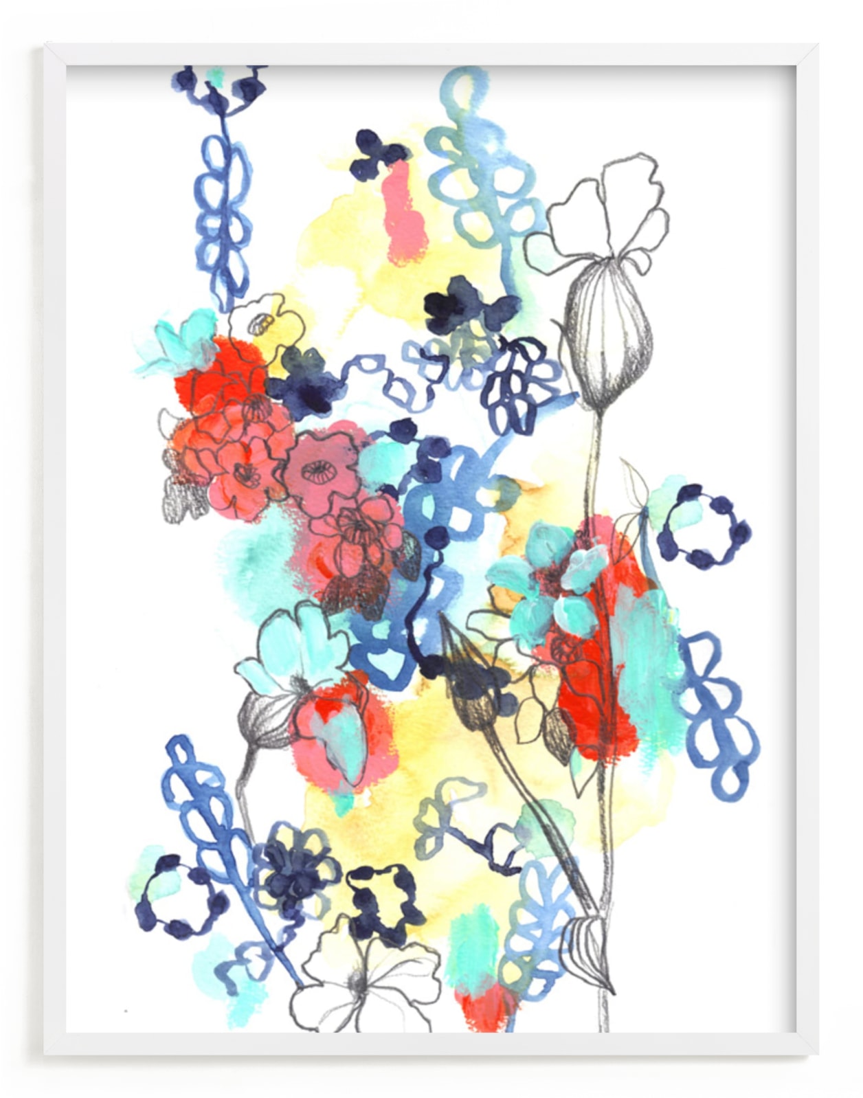 "Quirky Garden" - Art Print by Sonal Nathwani in beautiful frame options and a variety of sizes.