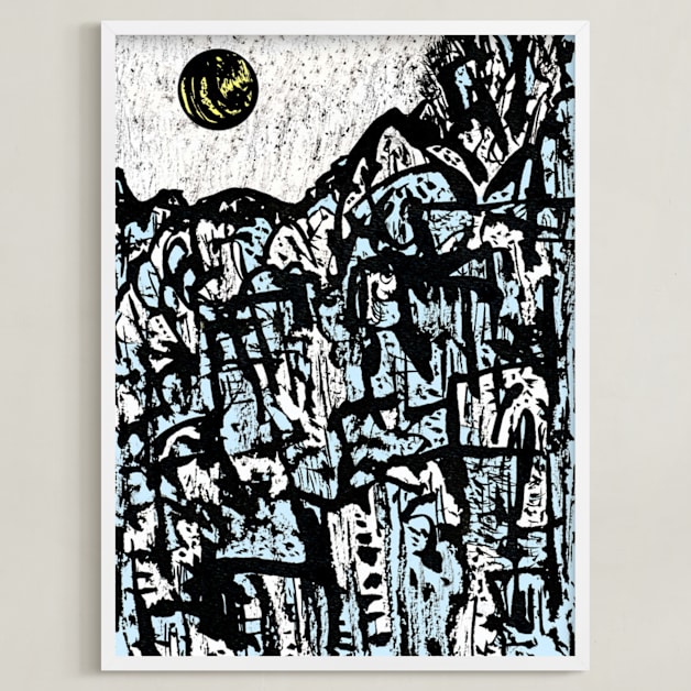 "Moonrise " - Art Print in Moonrise Blue by Stuart Heir - Framed