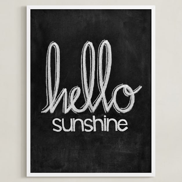 "My Sunshine Day" - Art Print in Chalkboard Black by Meggie Townsand - Framed