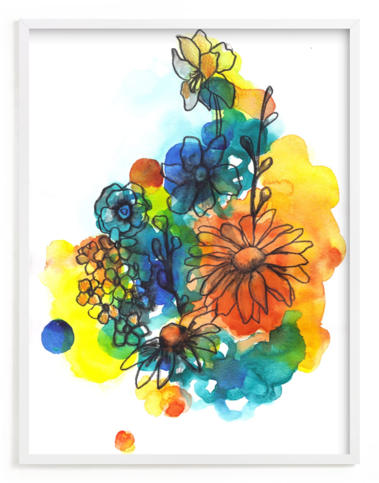 "Summer Bouquet" - Art Print by Sonal Nathwani in beautiful frame options and a variety of sizes.