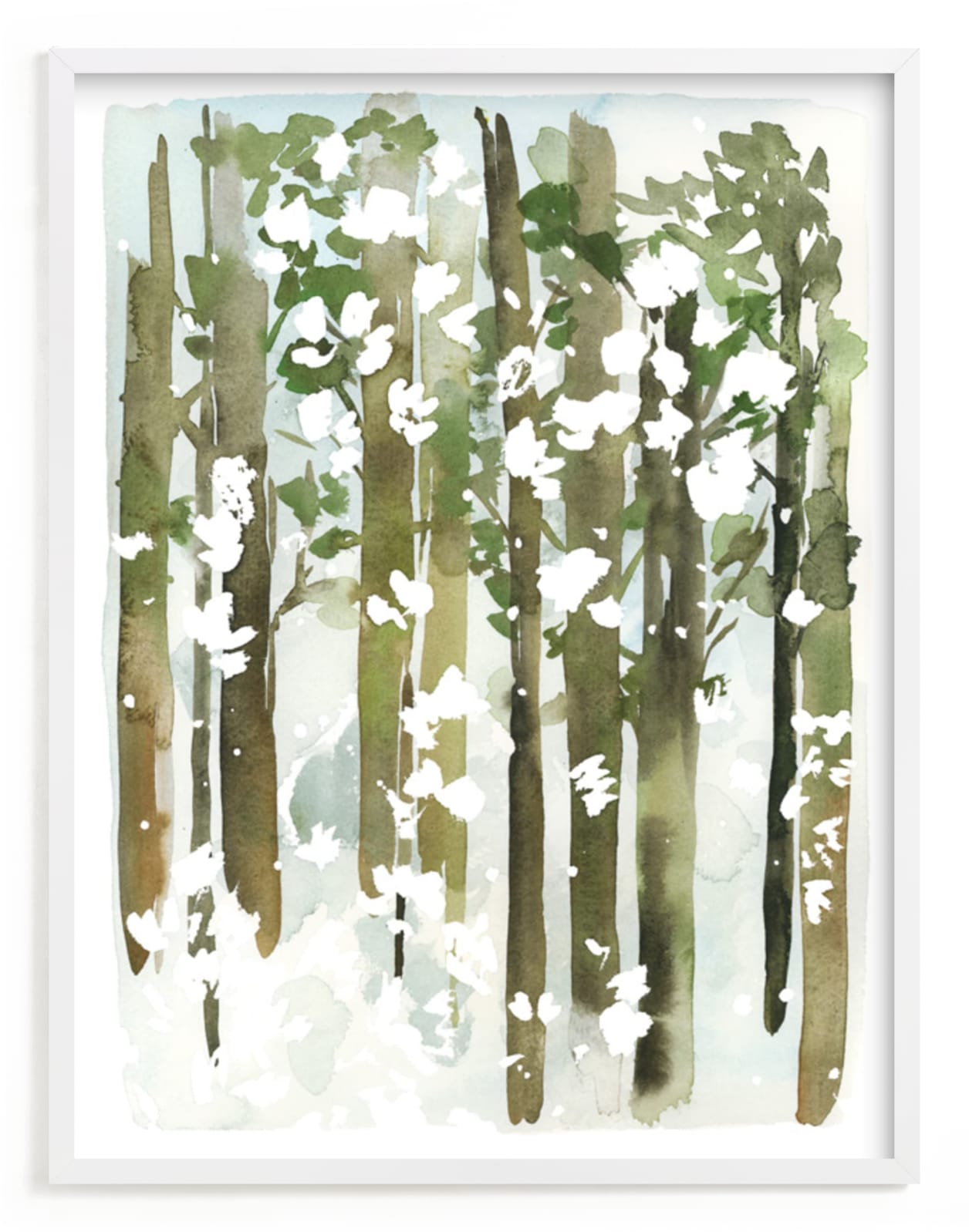 "Forest Snow" - Art Print by Yao Cheng Design in beautiful frame options and a variety of sizes.