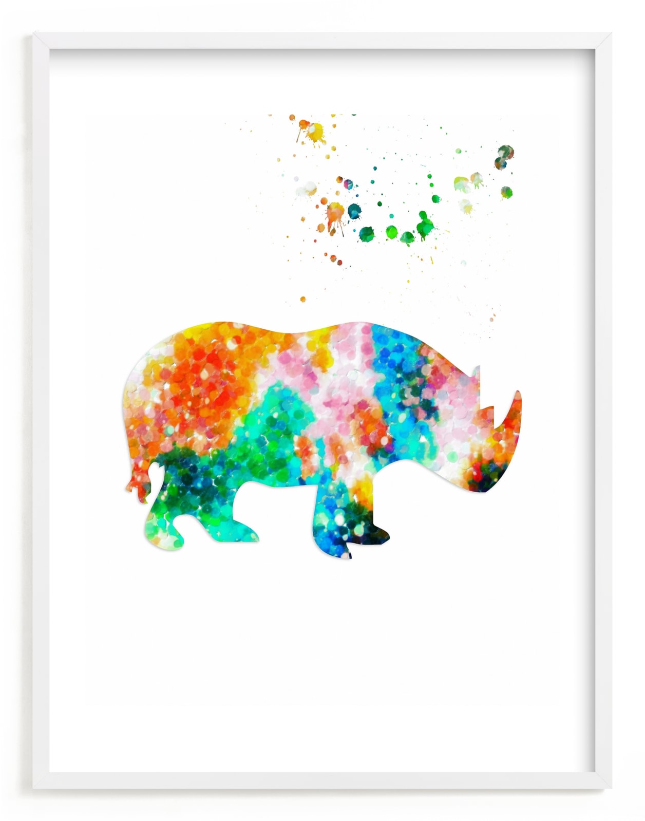 "Hello Rhino!" - Art Print by Alex Isaacs Designs in beautiful frame options and a variety of sizes.