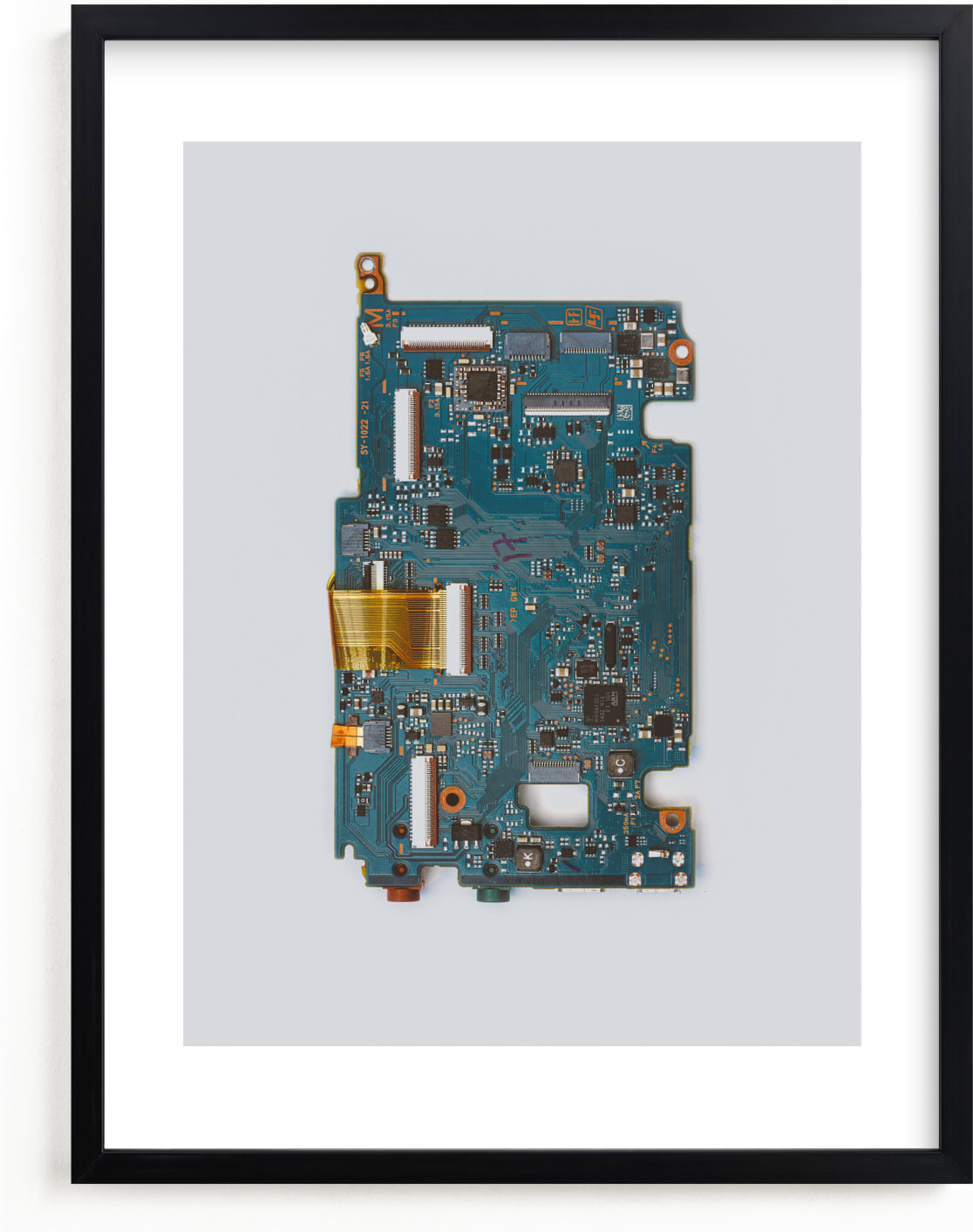 This is a blue kids wall art by Kamala Nahas called Circuit Board.